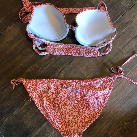 Aerie Orange and White Patterned Bikini - Picture 2 of 5